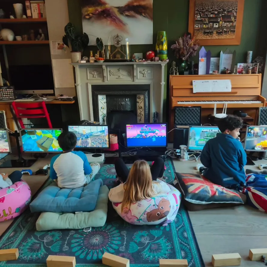 Guests taking part in an organised multiplayer gaming event