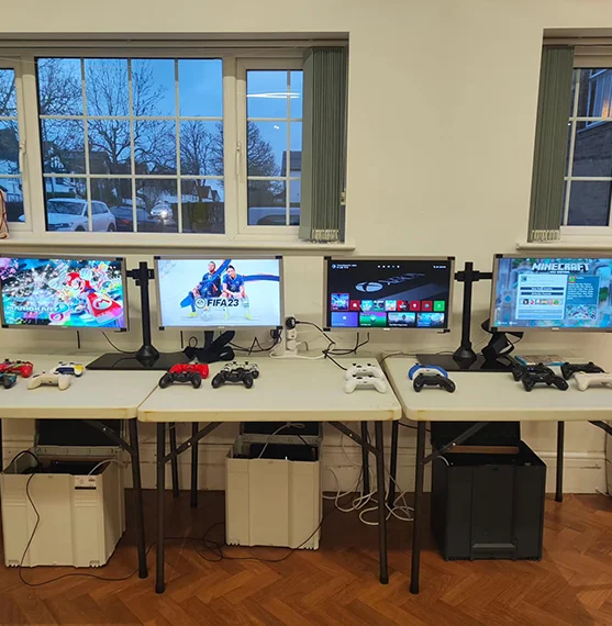 Hosted gaming session at a youth club