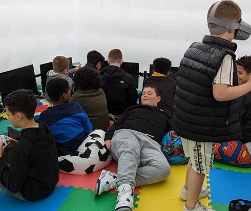 Guests enjoying a hosted gaming event